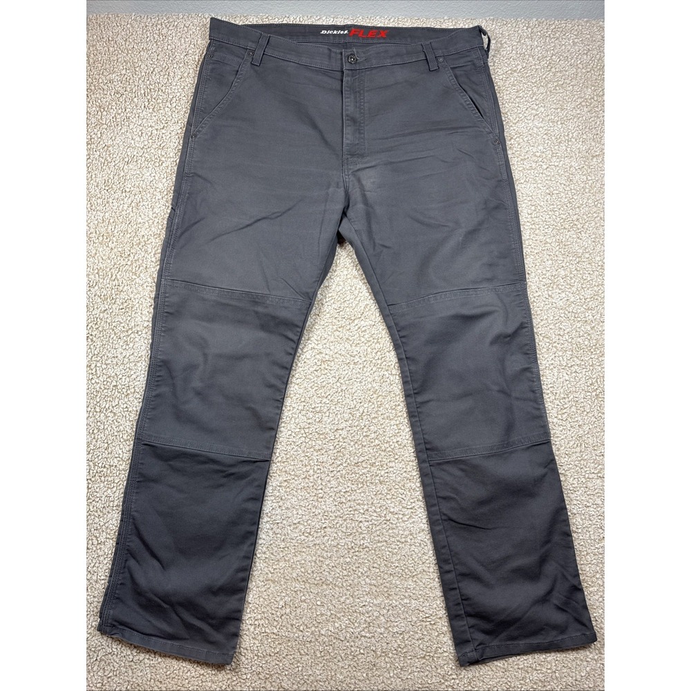 Dickies Flex Men's 38x32 Gray Regular Fit Cargo Pants Canvas Denim